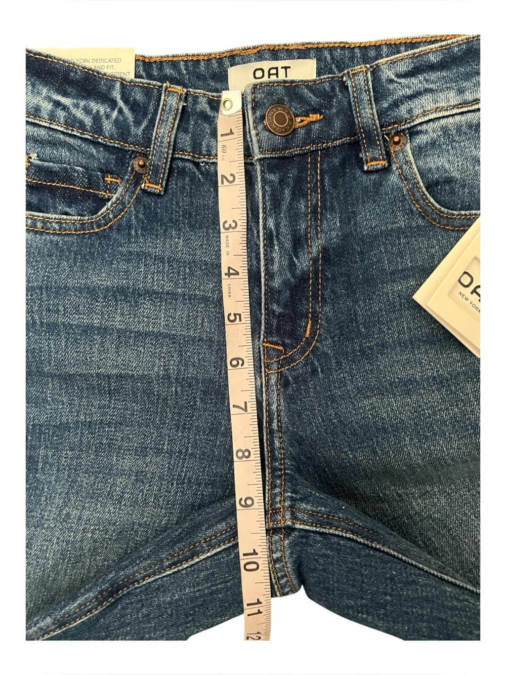 NWT Oat New York High Rise Straight Ankle Jeans Distressed Size 24 - Picture 7 of 12